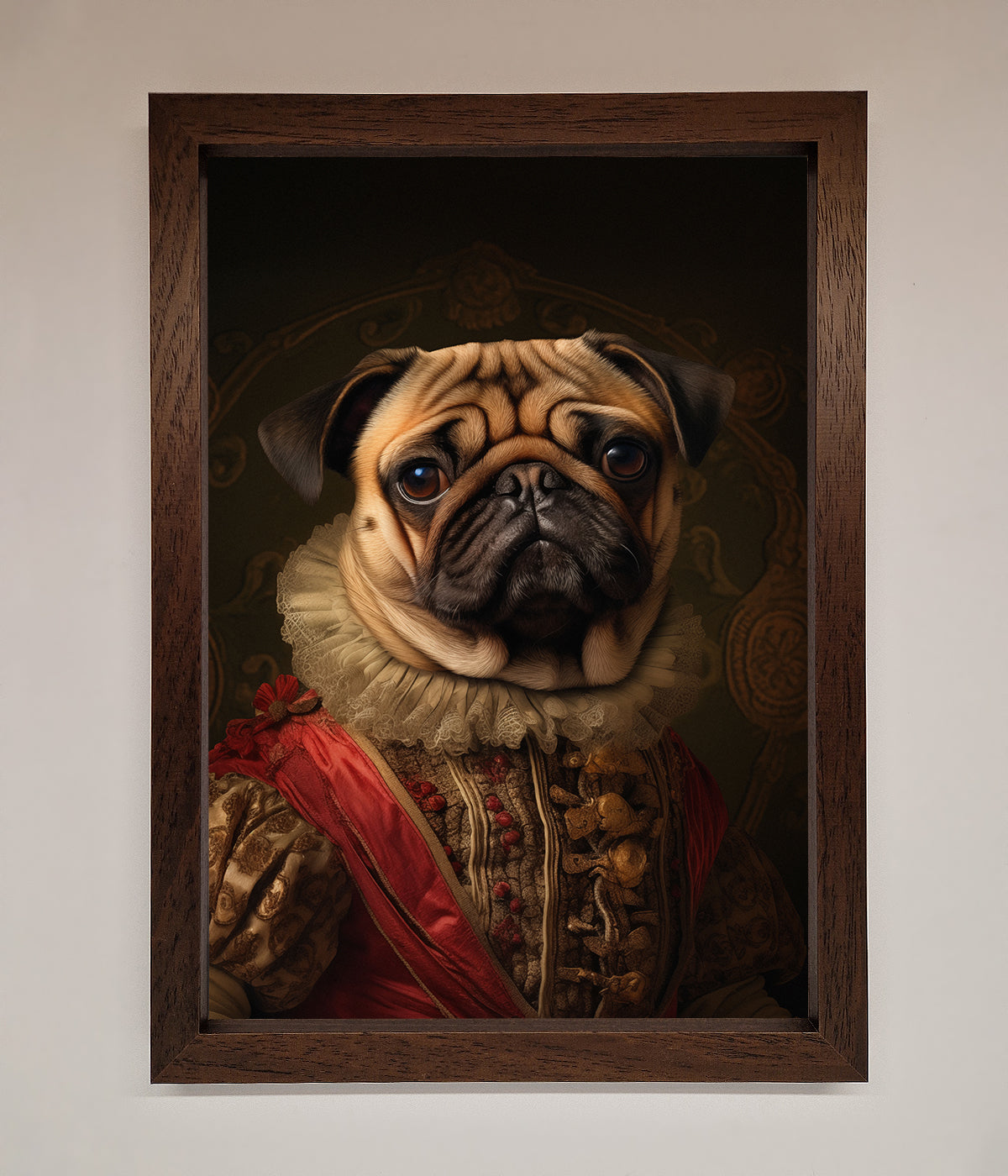 Renaissance Pugs Framed Poster print