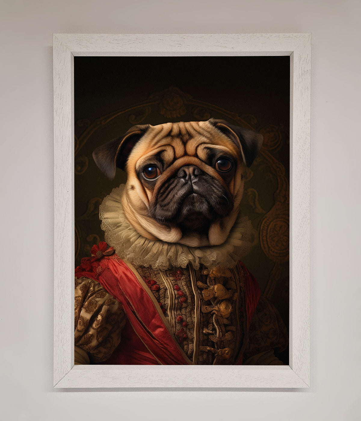 Renaissance Pugs Framed Poster print