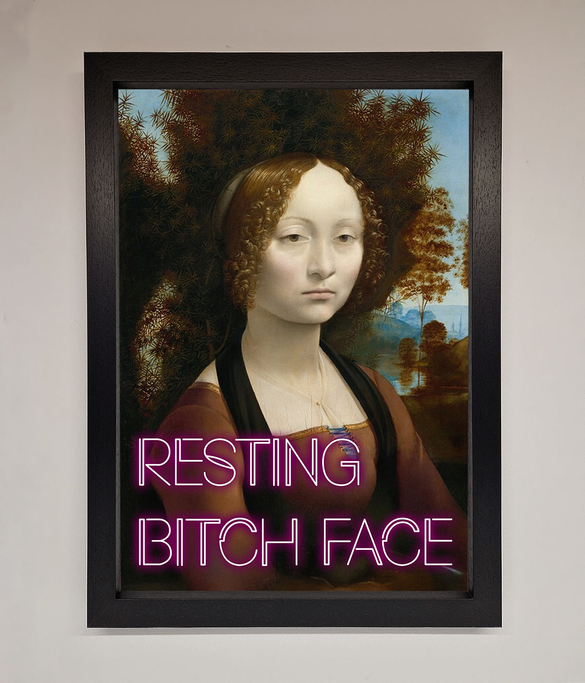 Resting Bitch Face Renaissance Framed Print print