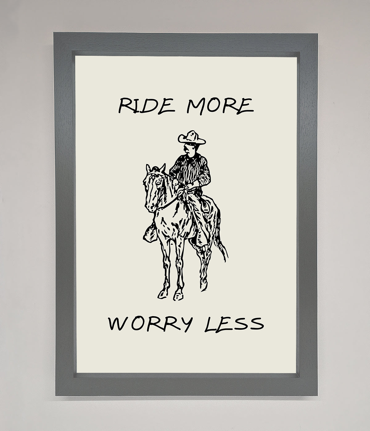 Ride More Worry Less Framed Wall Art print