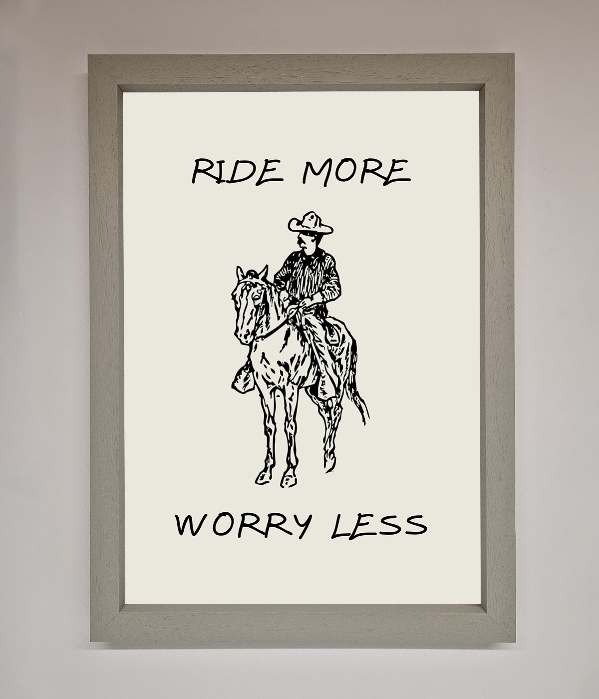 Ride More Worry Less Framed Wall Art print