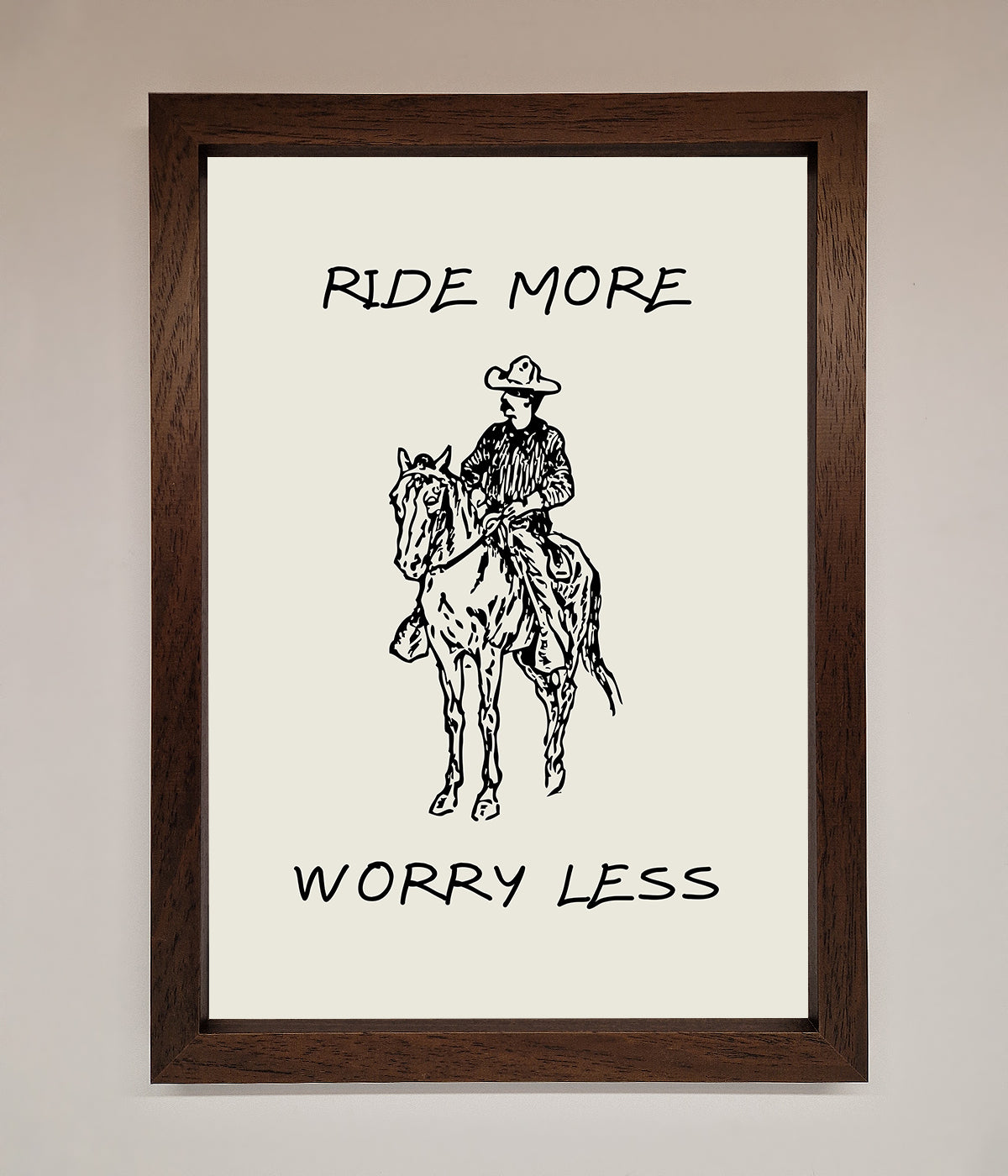 Ride More Worry Less Framed Wall Art print