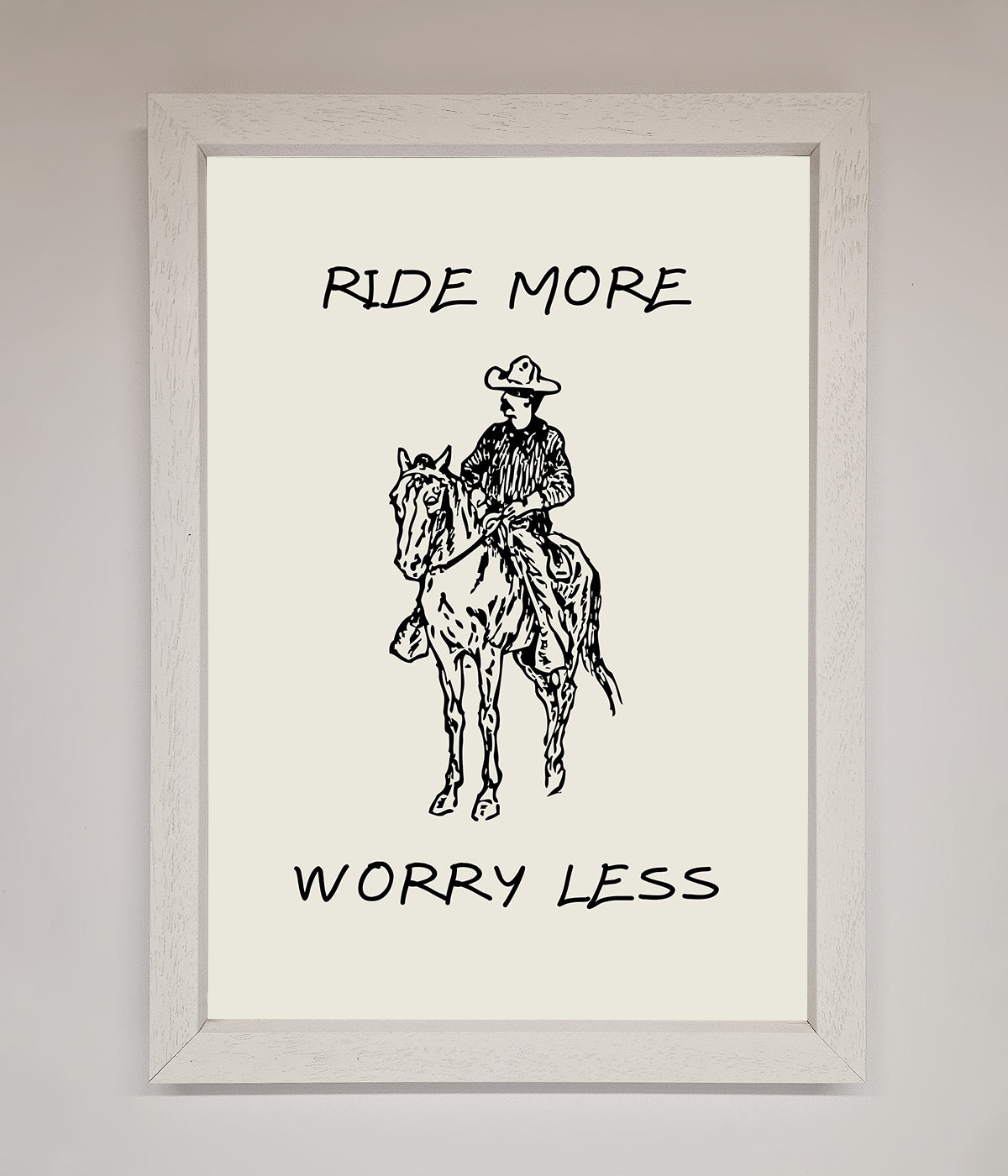 Ride More Worry Less Framed Wall Art print