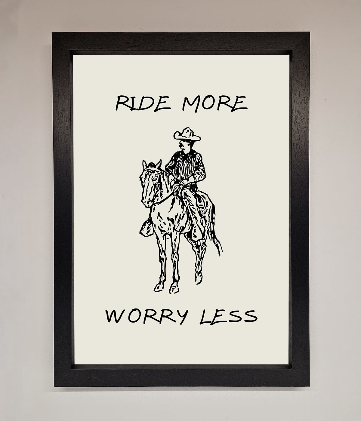 Ride More Worry Less Framed Wall Art print