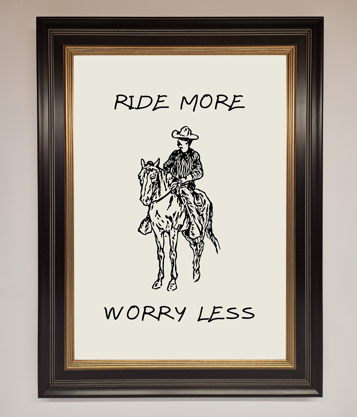 Ride More Worry Less Framed Wall Art print