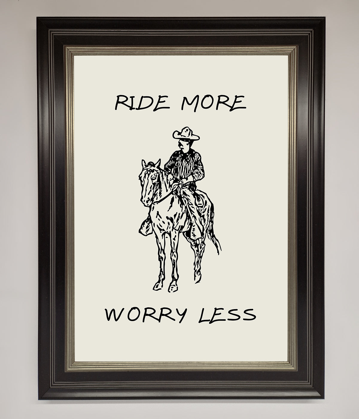 Ride More Worry Less Framed Wall Art print