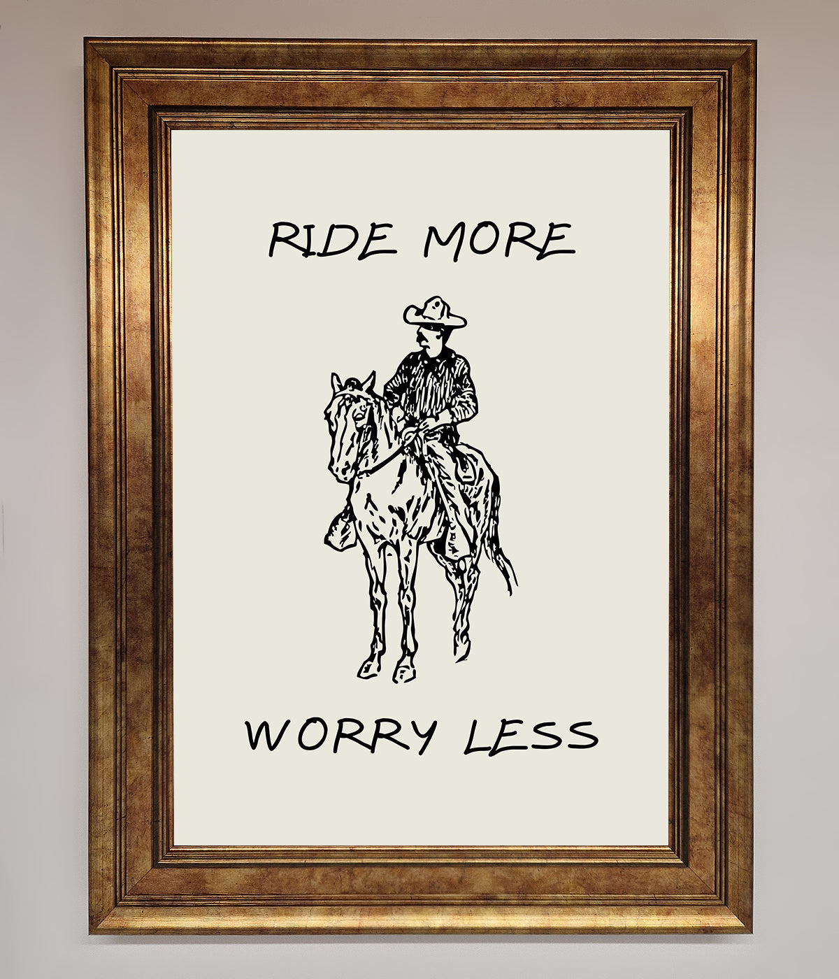 Ride More Worry Less Framed Wall Art print