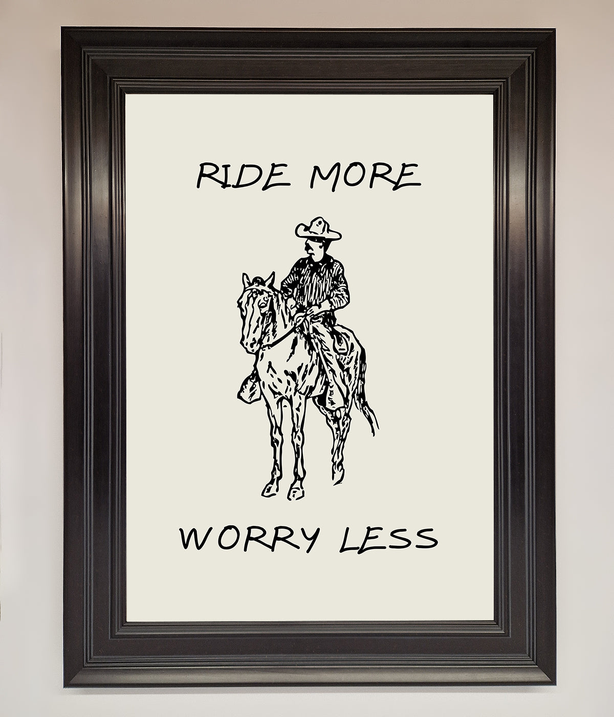 Ride More Worry Less Framed Wall Art print