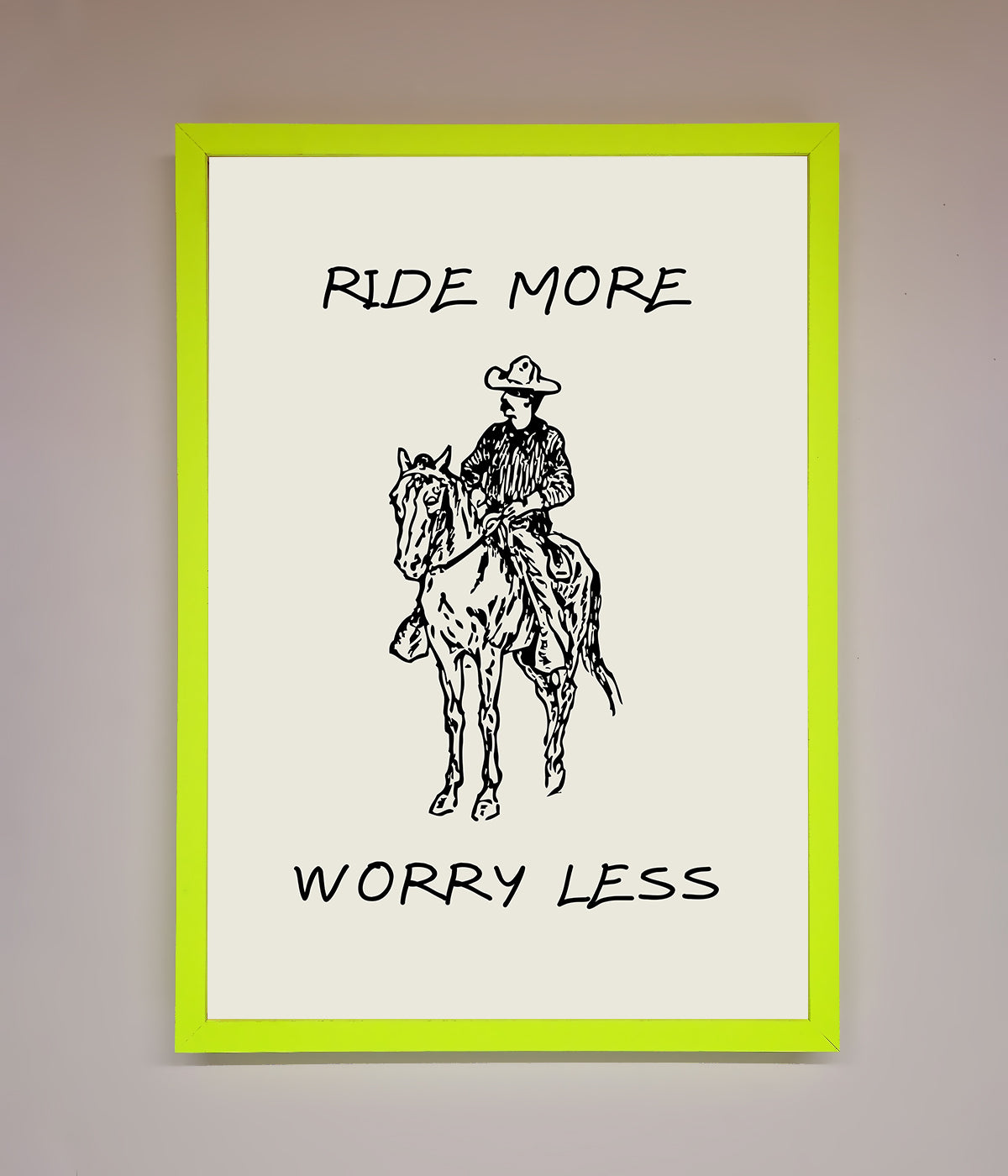 Ride More Worry Less Framed Wall Art print