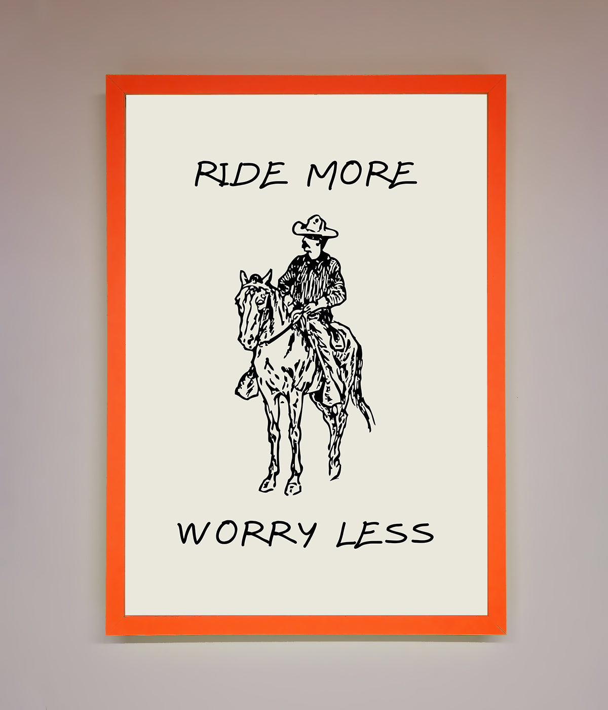 Ride More Worry Less Framed Wall Art print