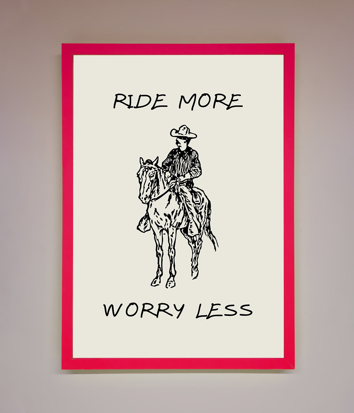 Ride More Worry Less Framed Wall Art print