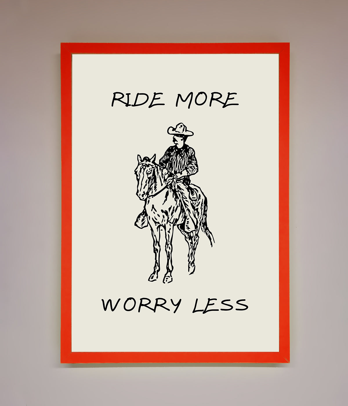 Ride More Worry Less Framed Wall Art print