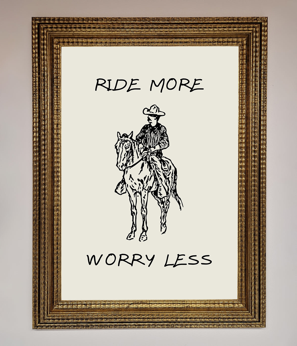 Ride More Worry Less Framed Wall Art print