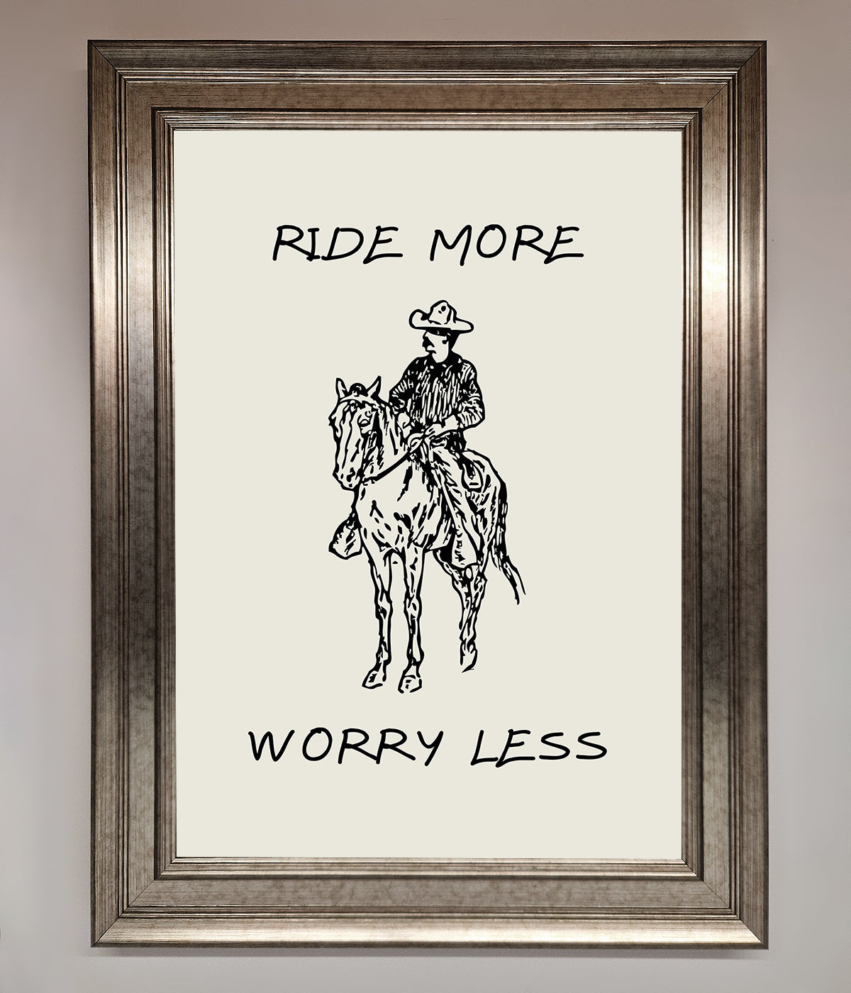 Ride More Worry Less Framed Wall Art print