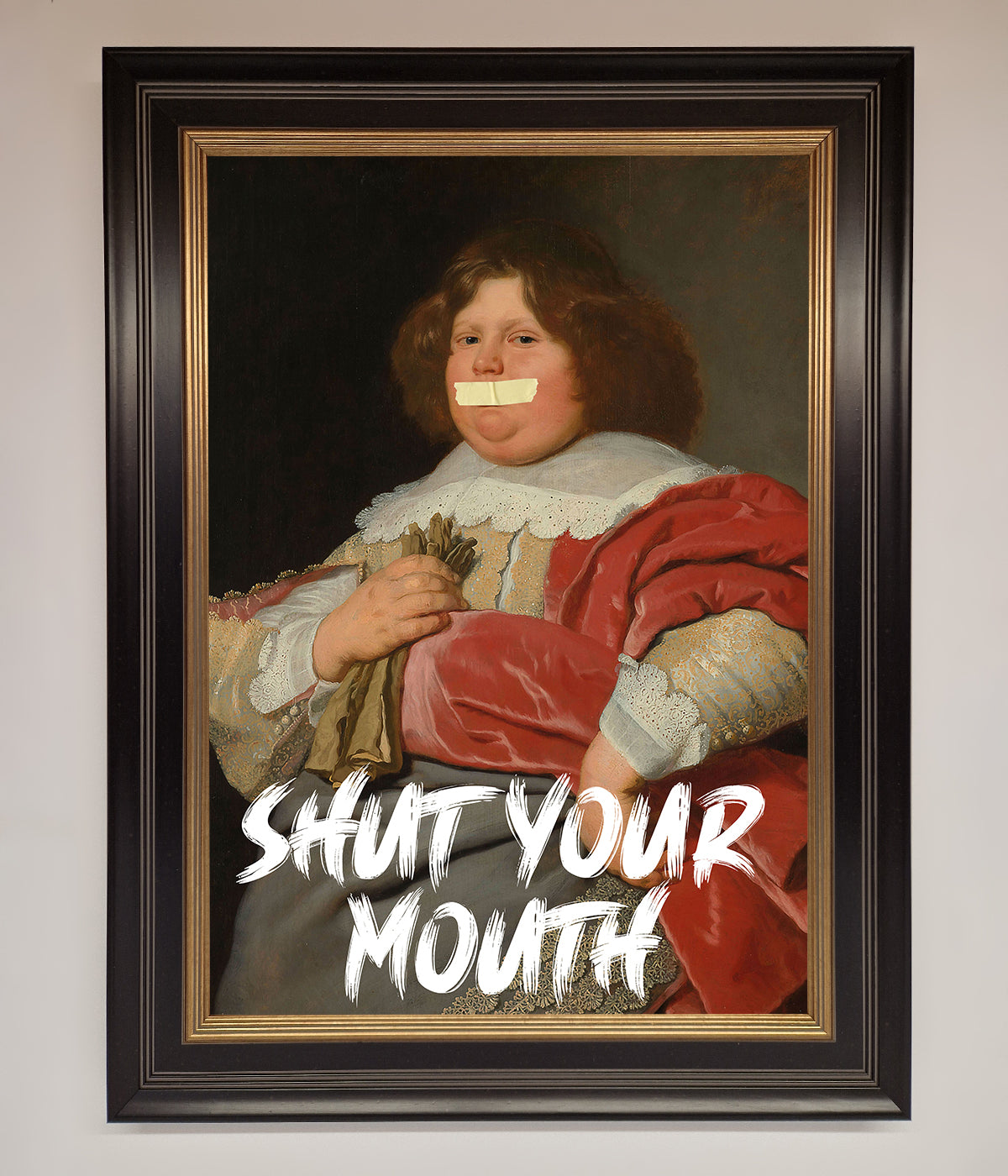 Shut Your Mouth Framed Print print