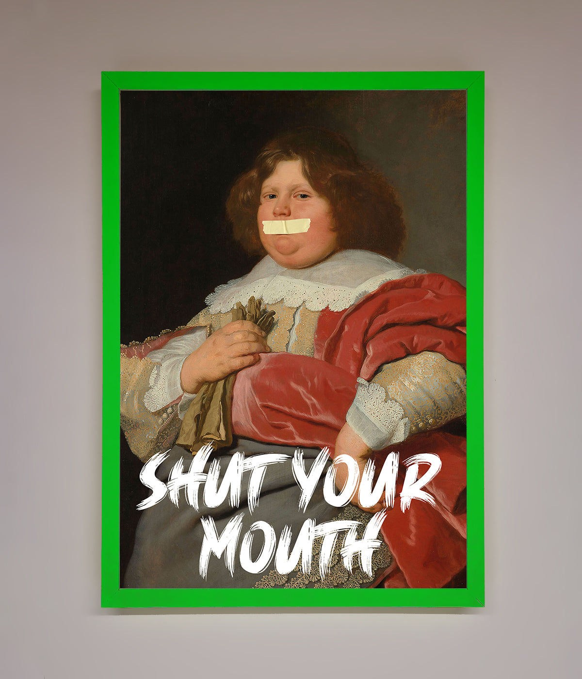 Shut Your Mouth Framed Print print