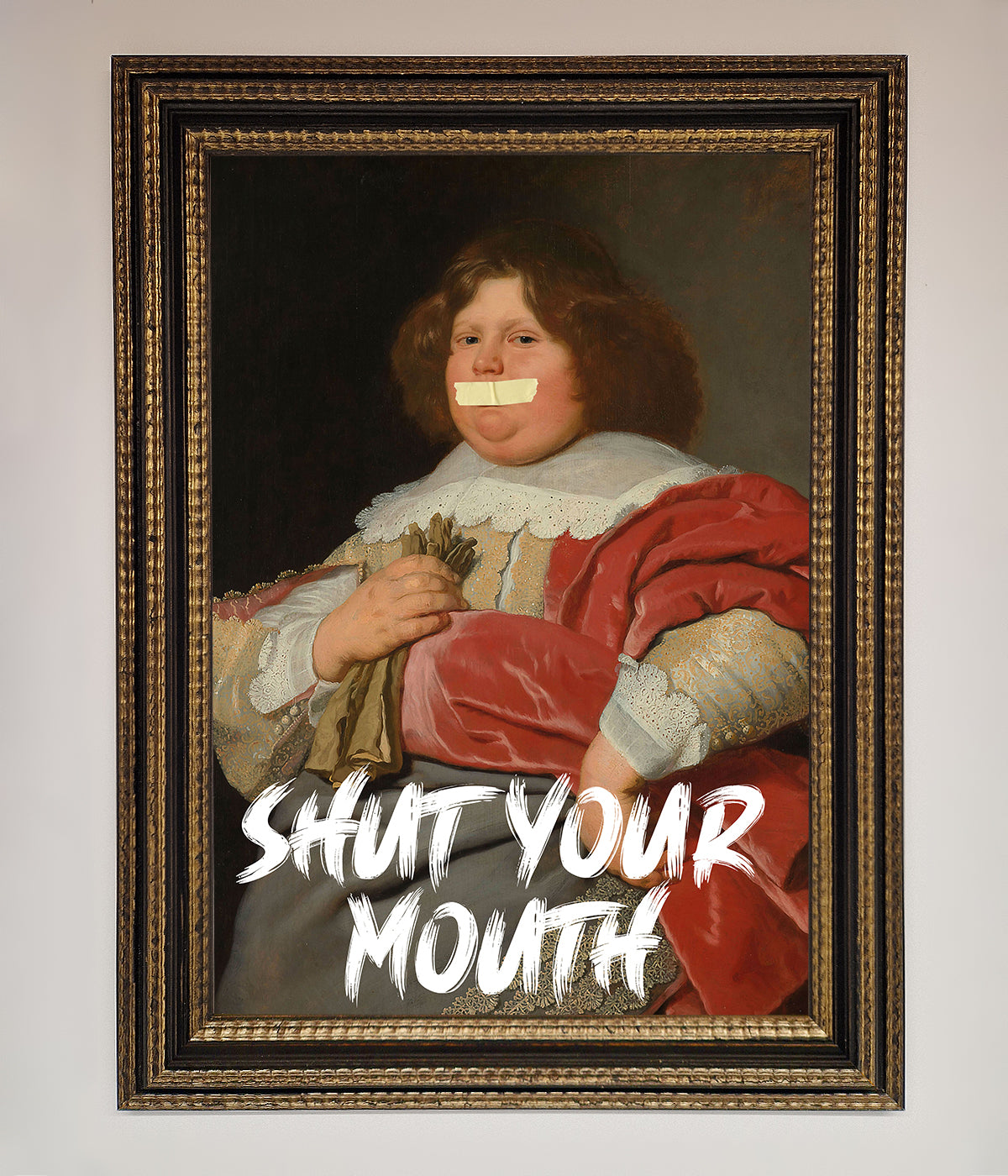 Shut Your Mouth Framed Print print