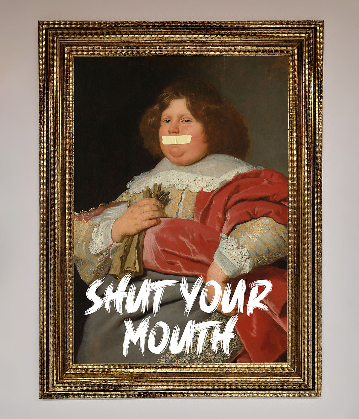 Shut Your Mouth Framed Print print