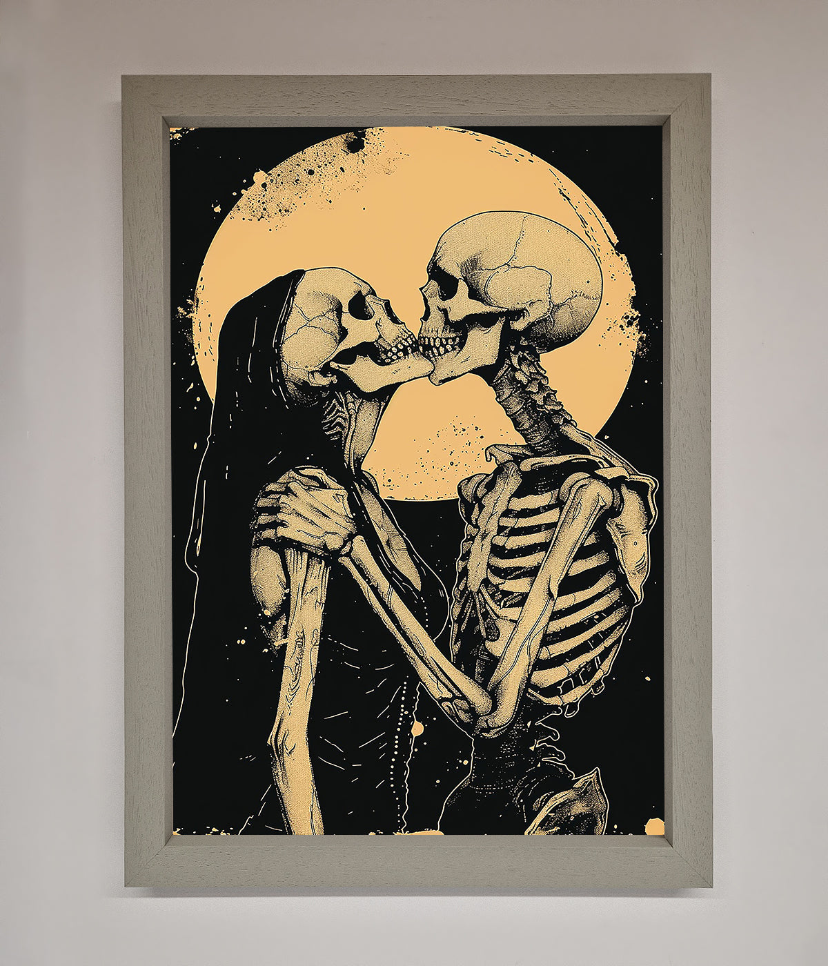 Skeleton Embrace Framed Poster print