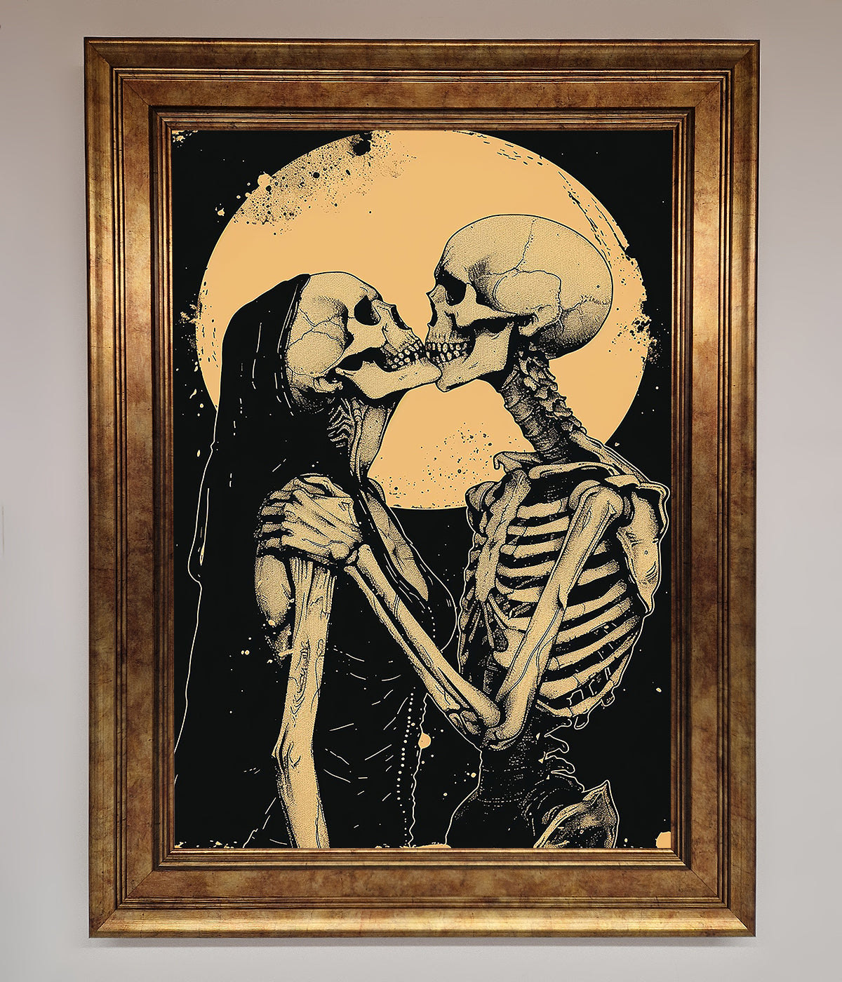 Skeleton Embrace Framed Poster print