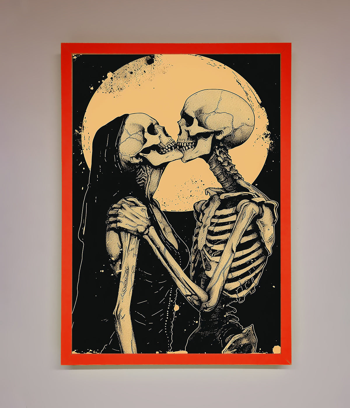 Skeleton Embrace Framed Poster print