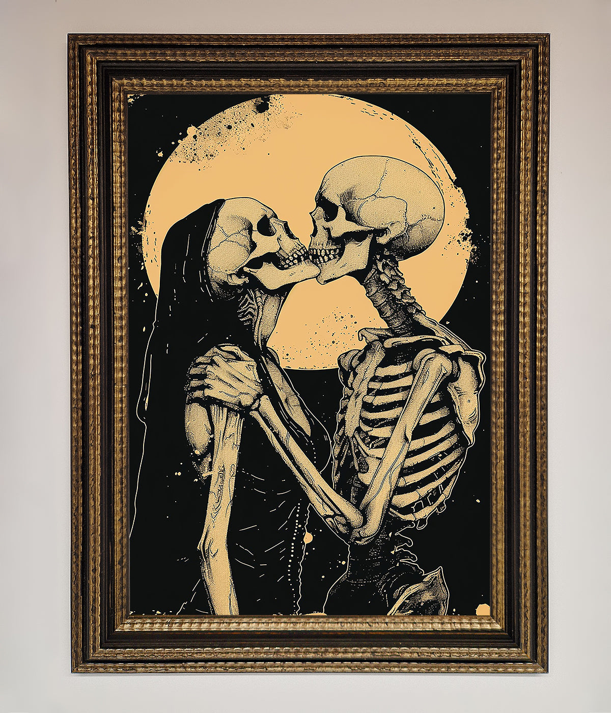 Skeleton Embrace Framed Poster print