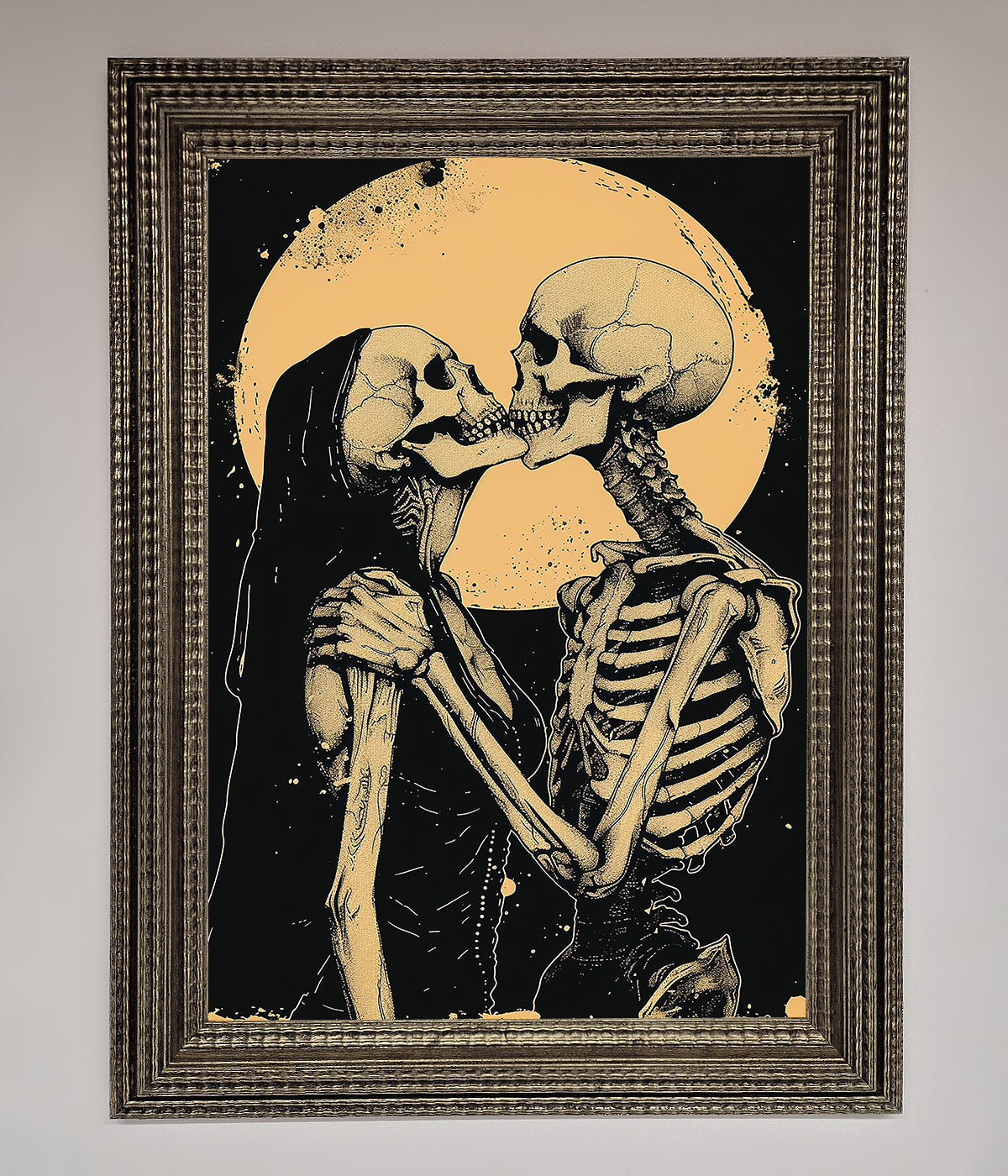 Skeleton Embrace Framed Poster print