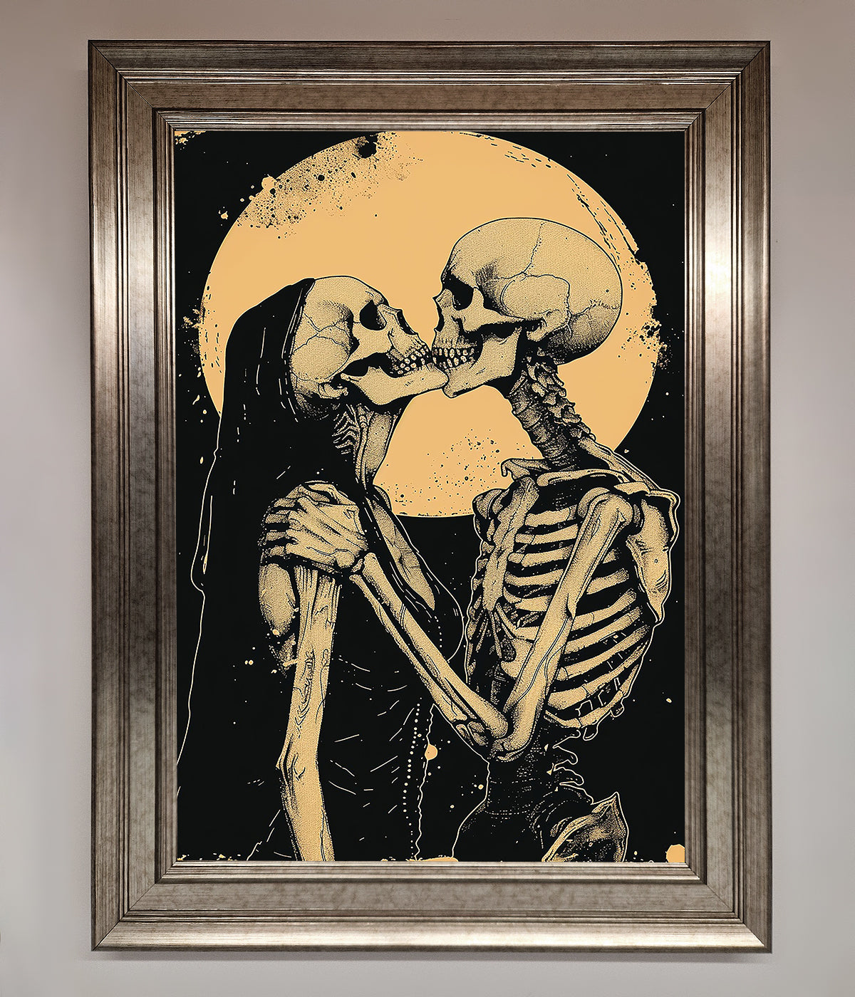 Skeleton Embrace Framed Poster print