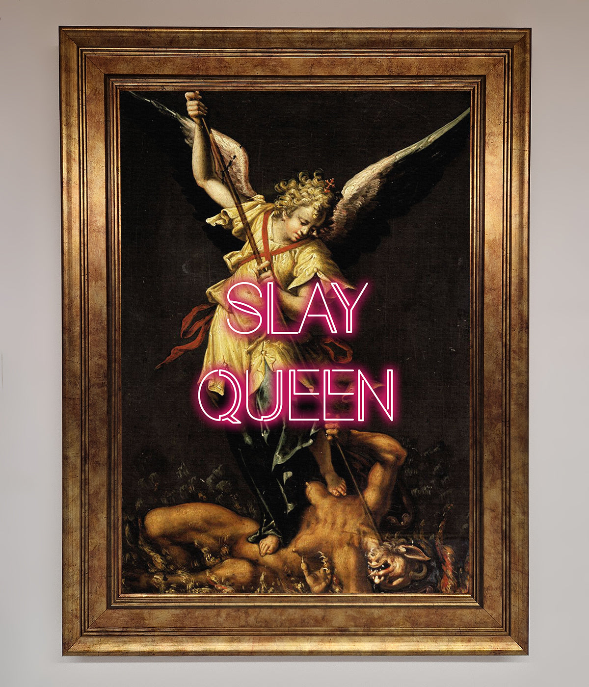 Slay Queen Altered Art Framed Print print