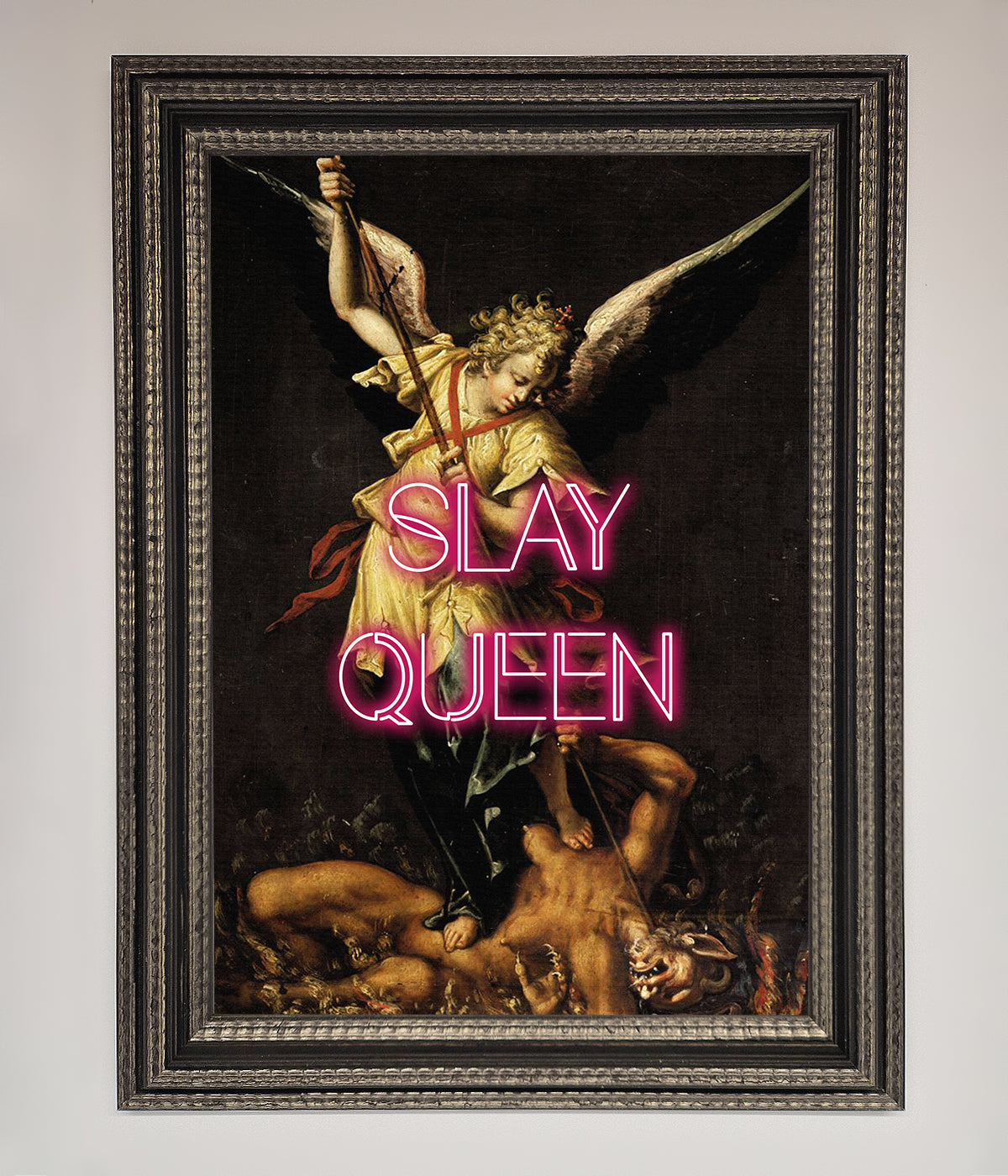 Slay Queen Altered Art Framed Print print