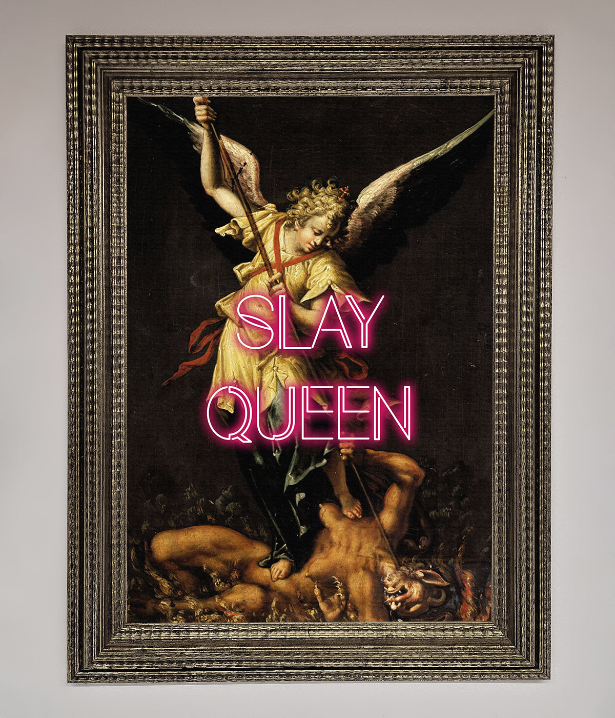 Slay Queen Altered Art Framed Print print