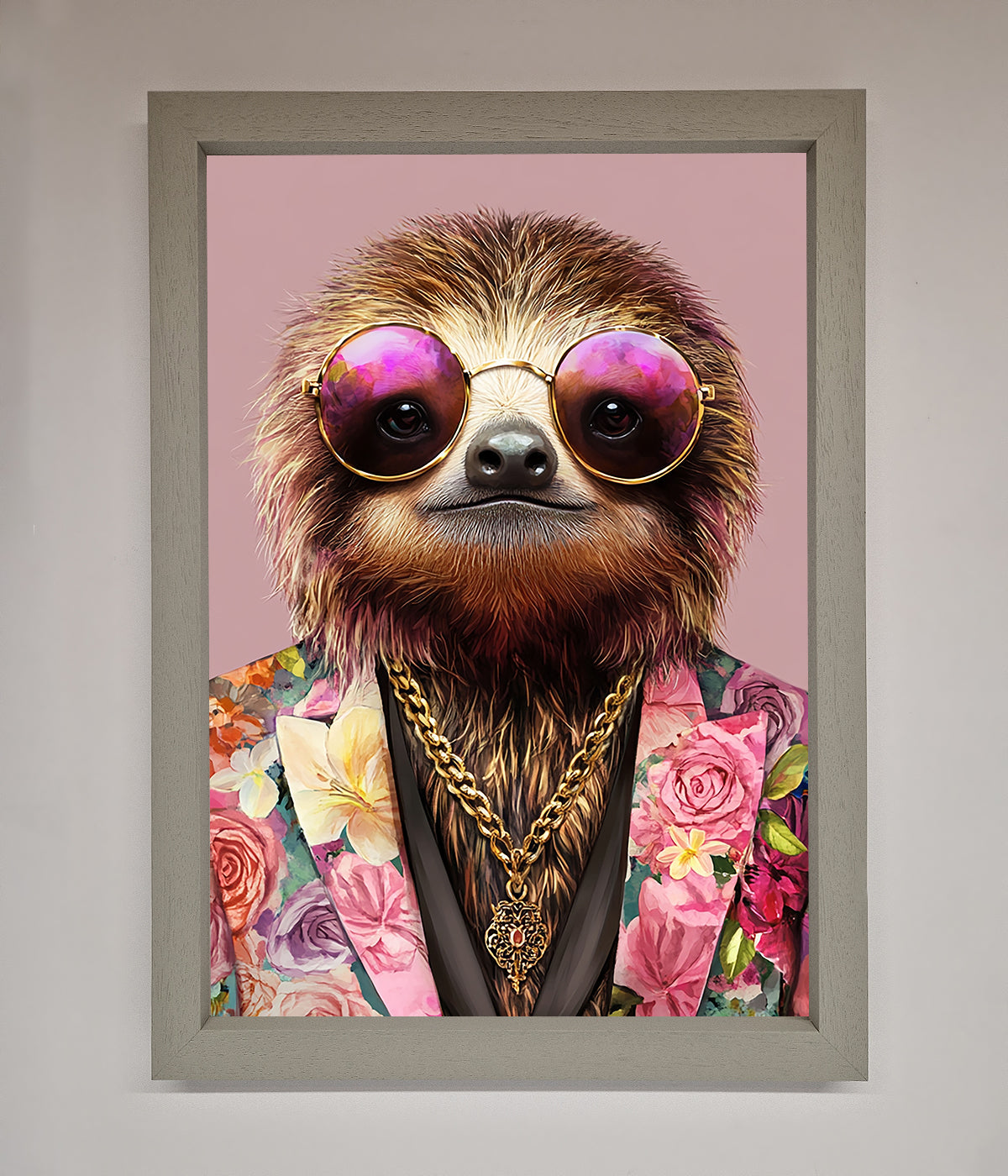 Sloth With Sunglasses Framed Poster print