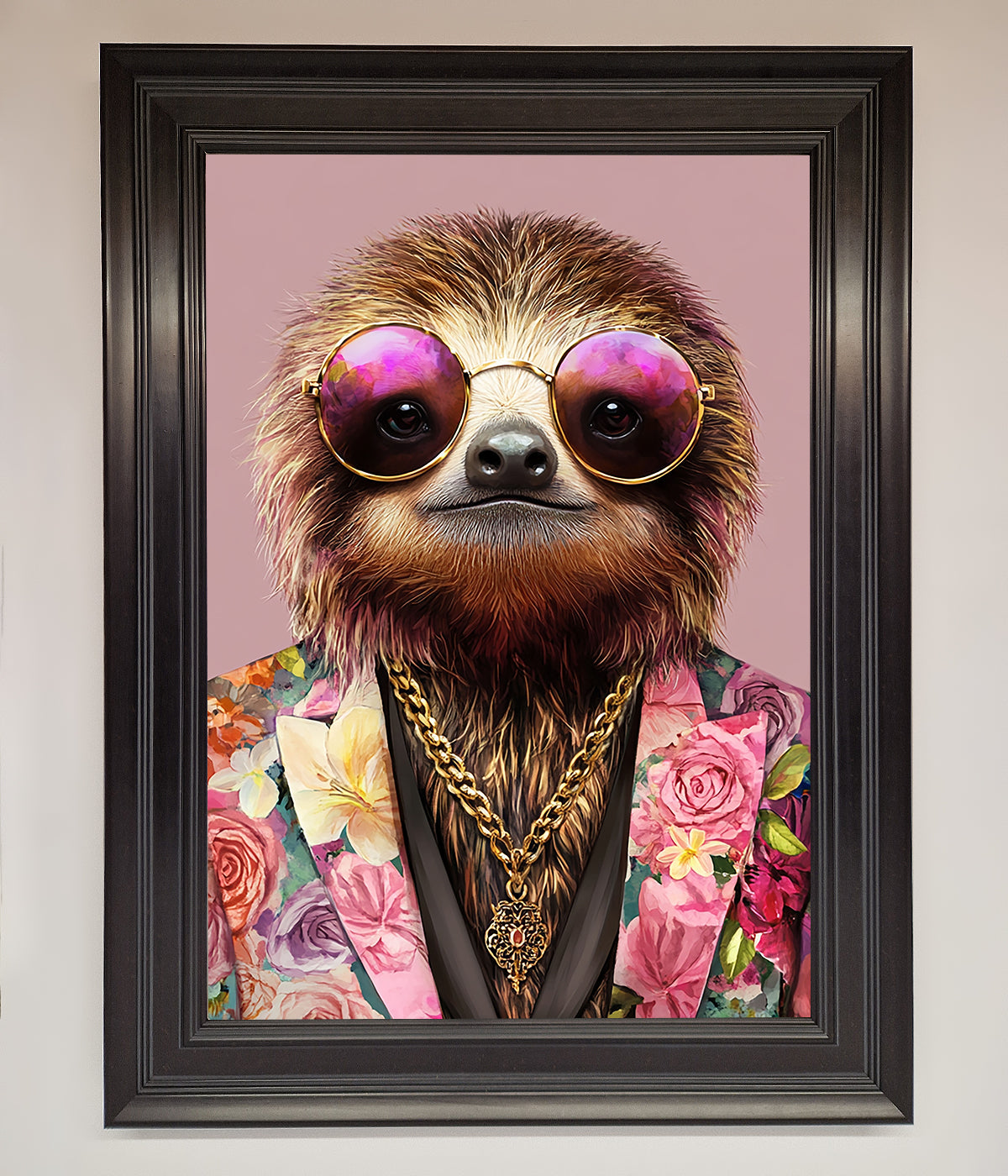 Sloth With Sunglasses Framed Poster print