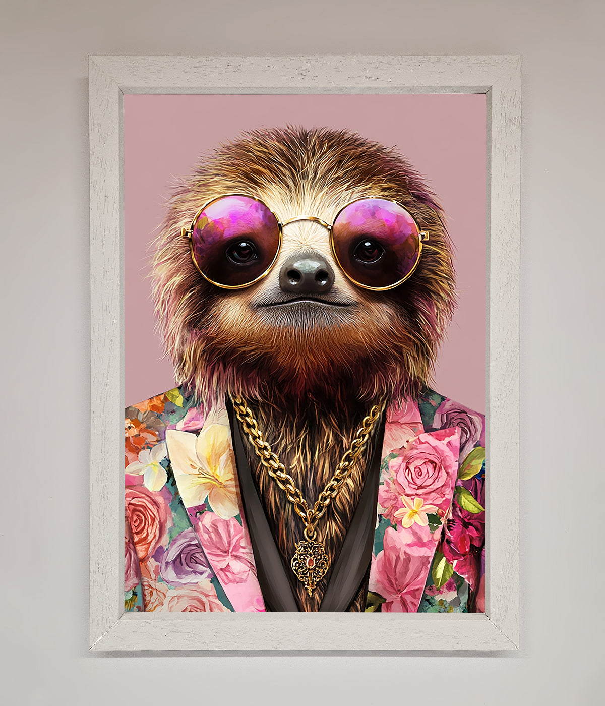 Sloth With Sunglasses Framed Poster print