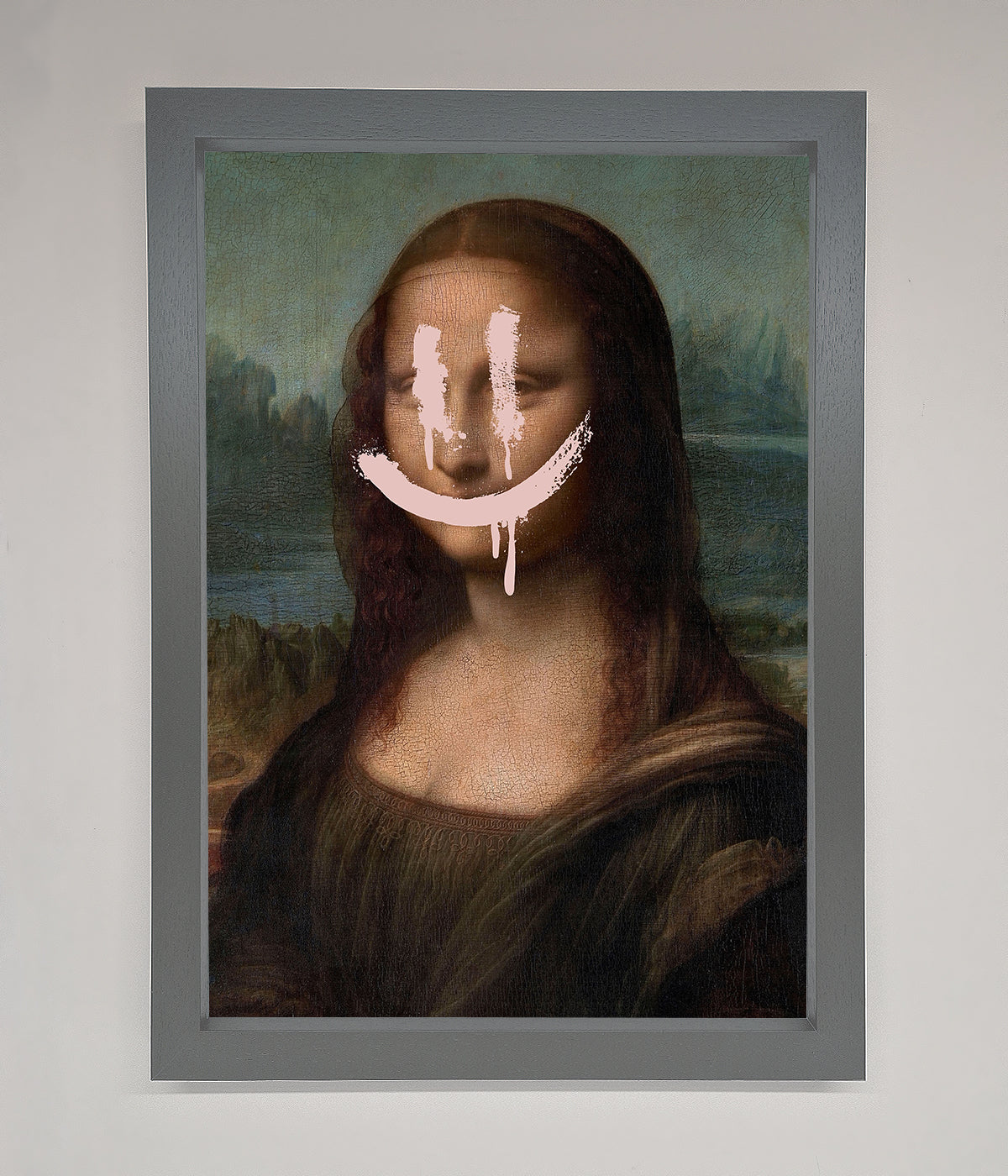 Smiley Mona Framed Poster print