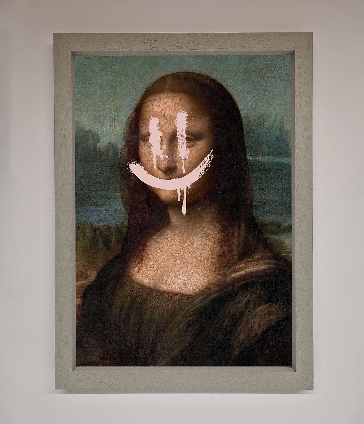 Smiley Mona Framed Poster print