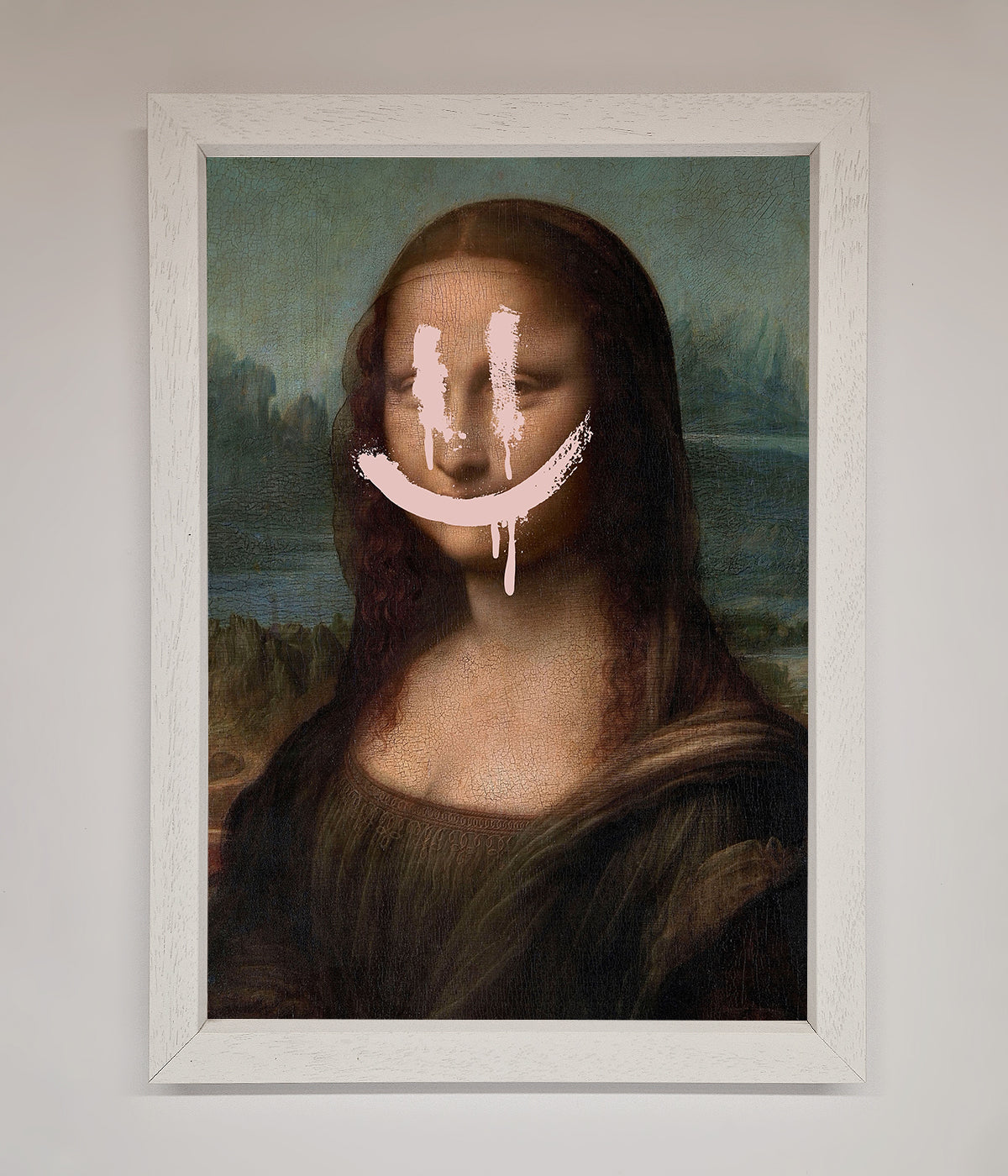 Smiley Mona Framed Poster print