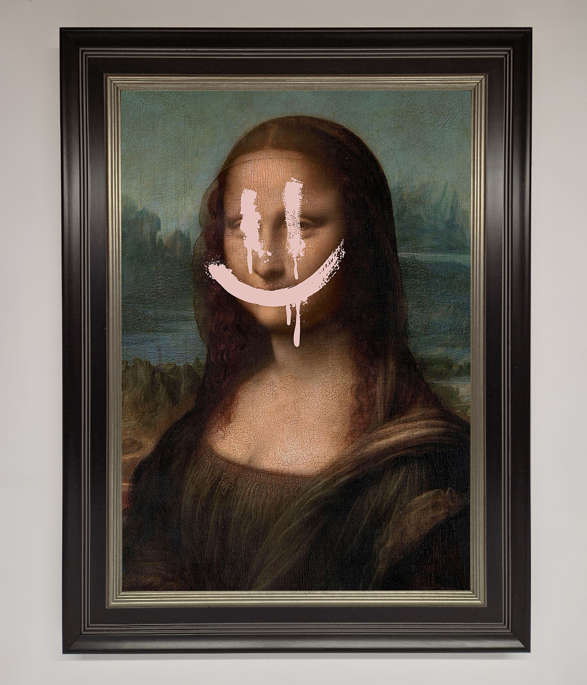 Smiley Mona Framed Poster print