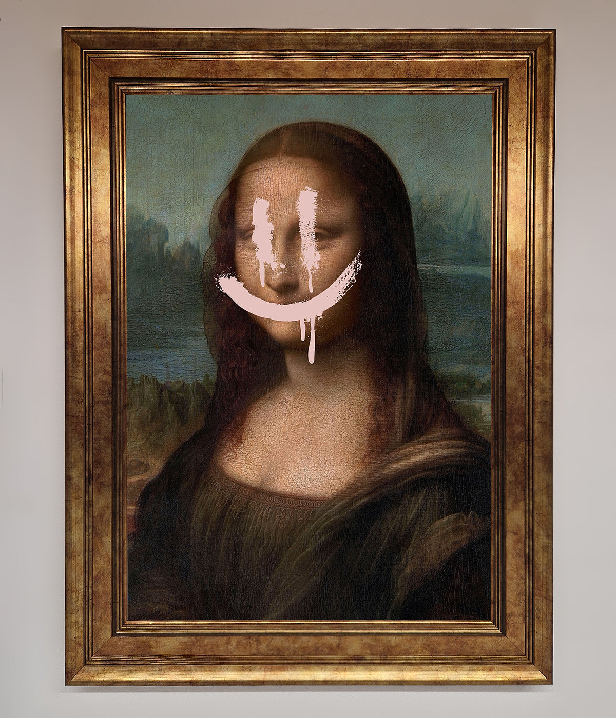 Smiley Mona Framed Poster print