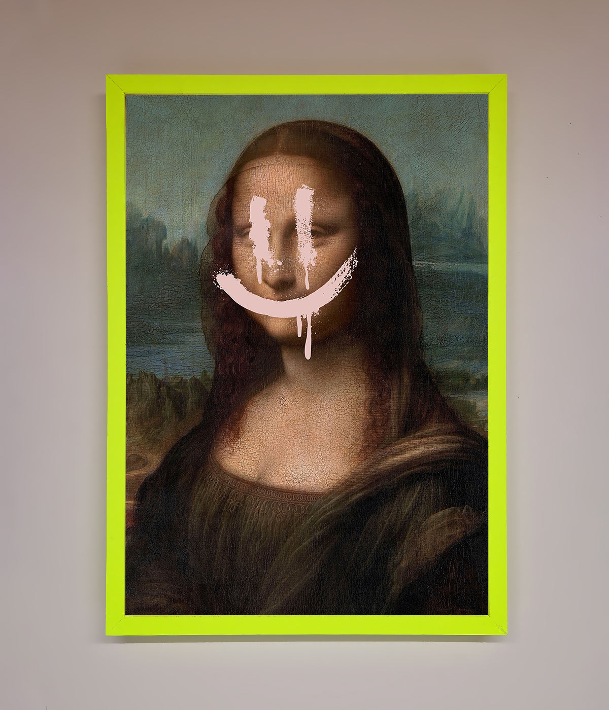 Smiley Mona Framed Poster print