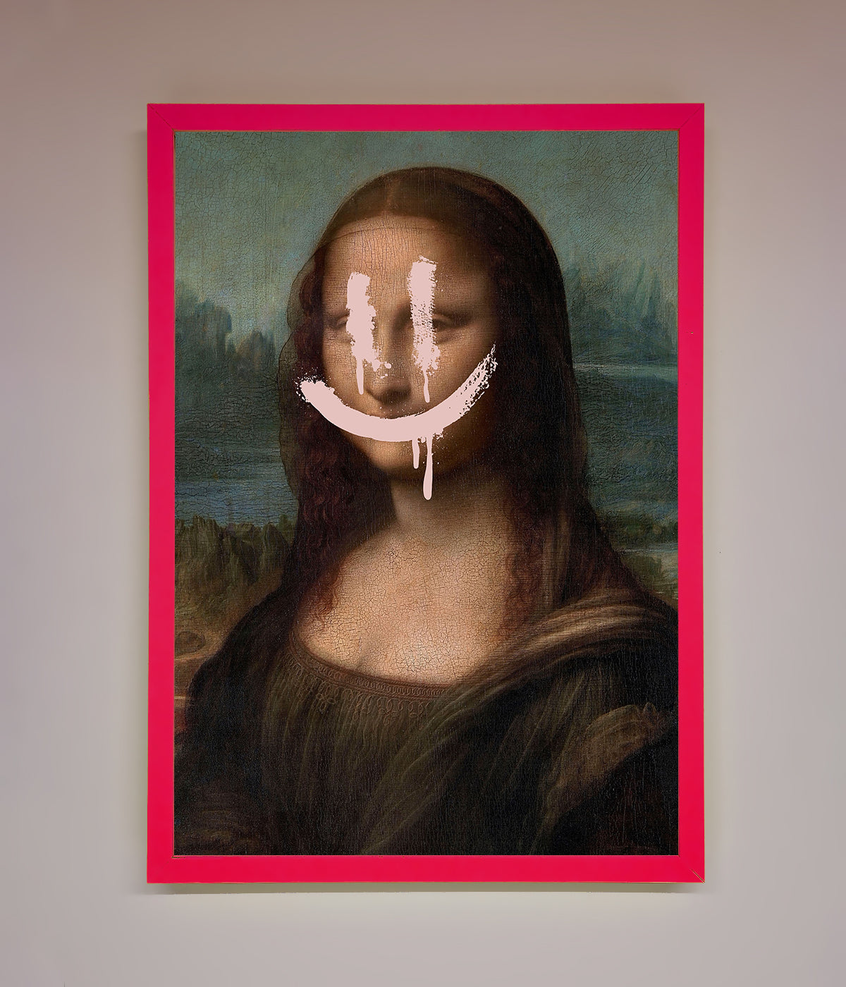 Smiley Mona Framed Poster print