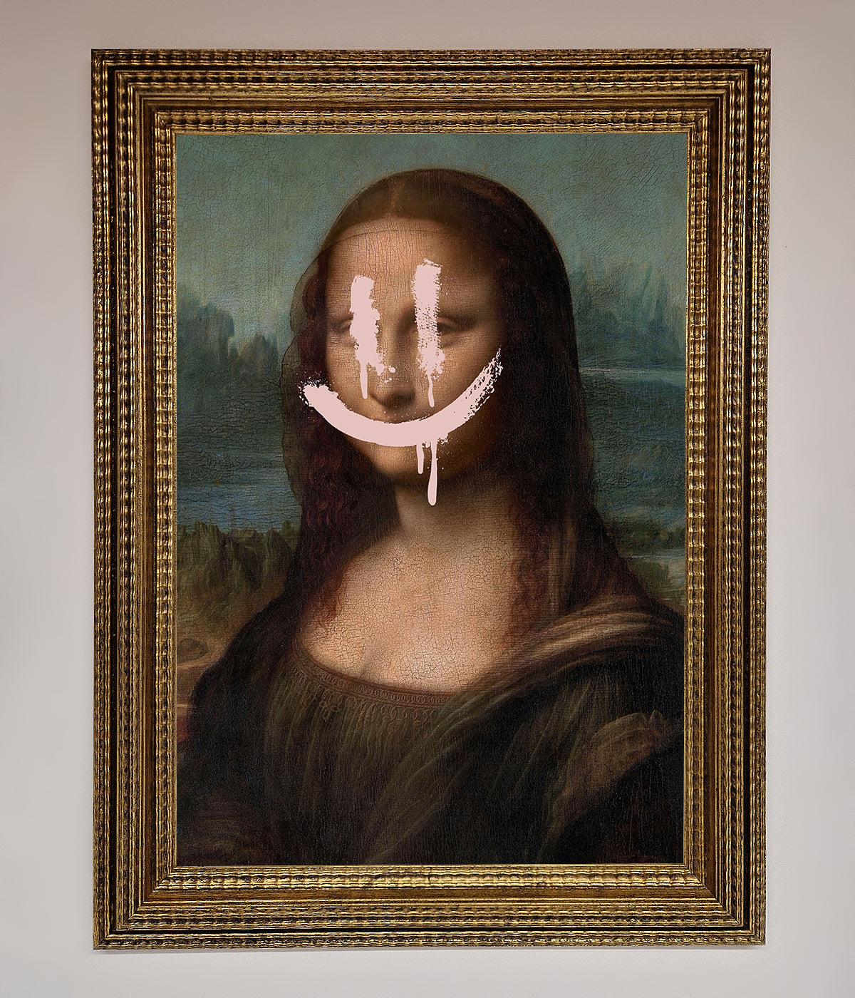 Smiley Mona Framed Poster print