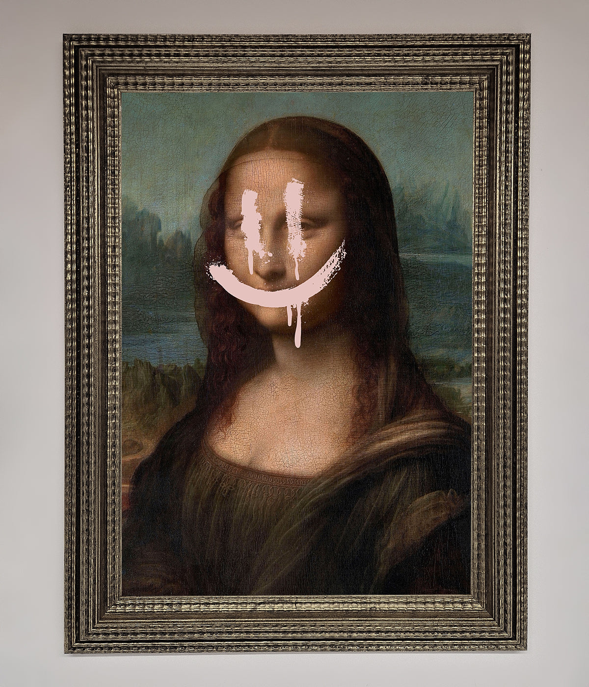 Smiley Mona Framed Poster print