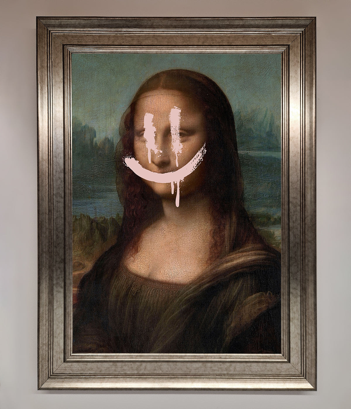 Smiley Mona Framed Poster print