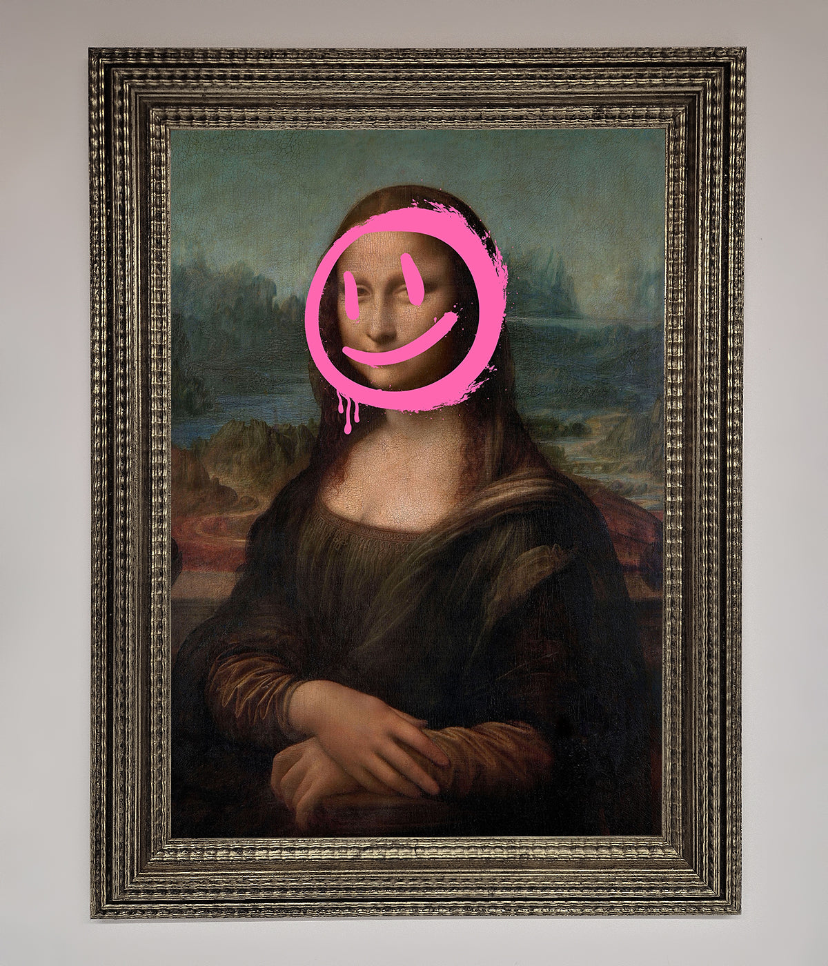 Smiley Mona Lisa Framed Print print