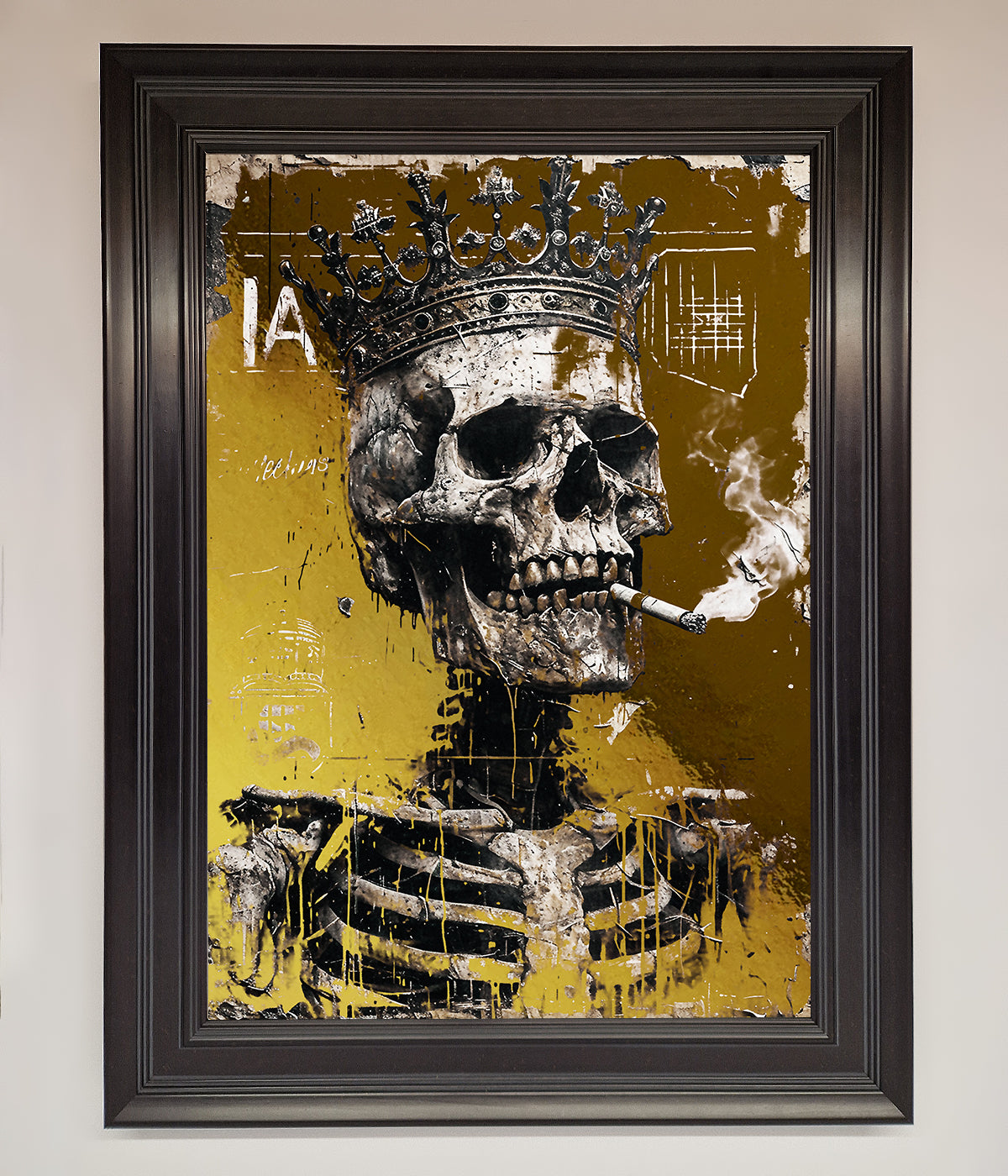 Smoking King Skull Foil Print print