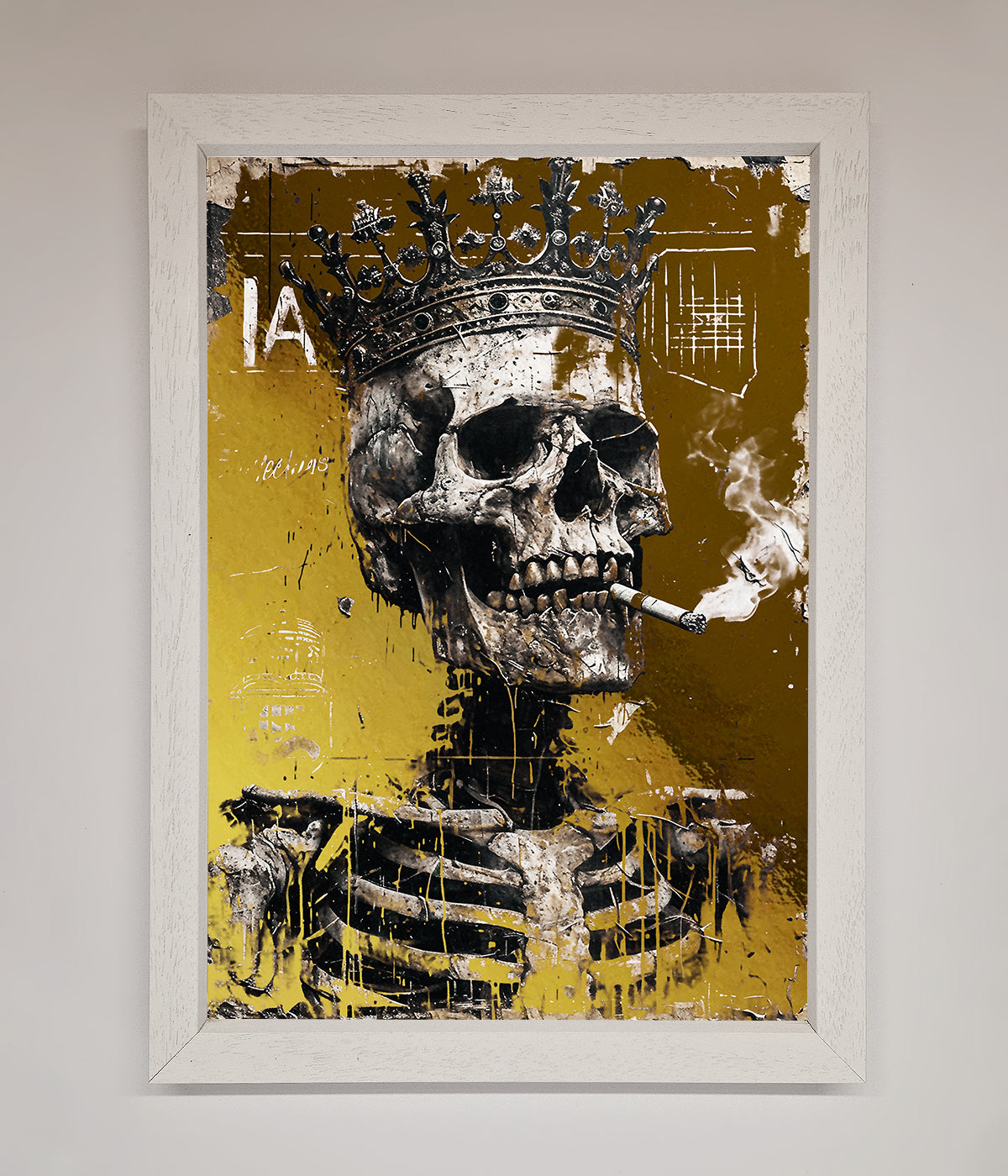 Smoking King Skull Foil Print print