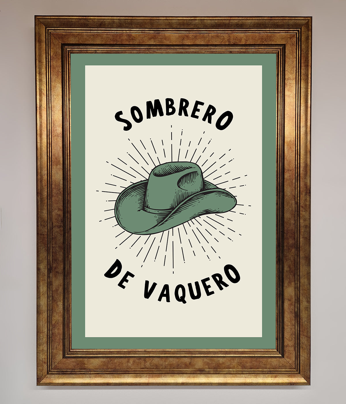 Sombrero De Vaquero Framed Wall Art print