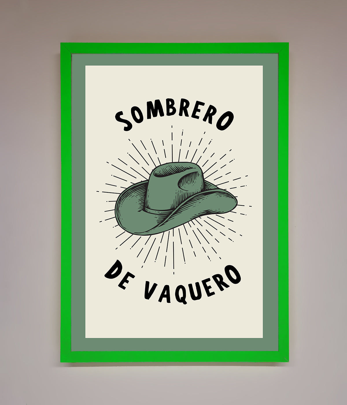 Sombrero De Vaquero Framed Wall Art print