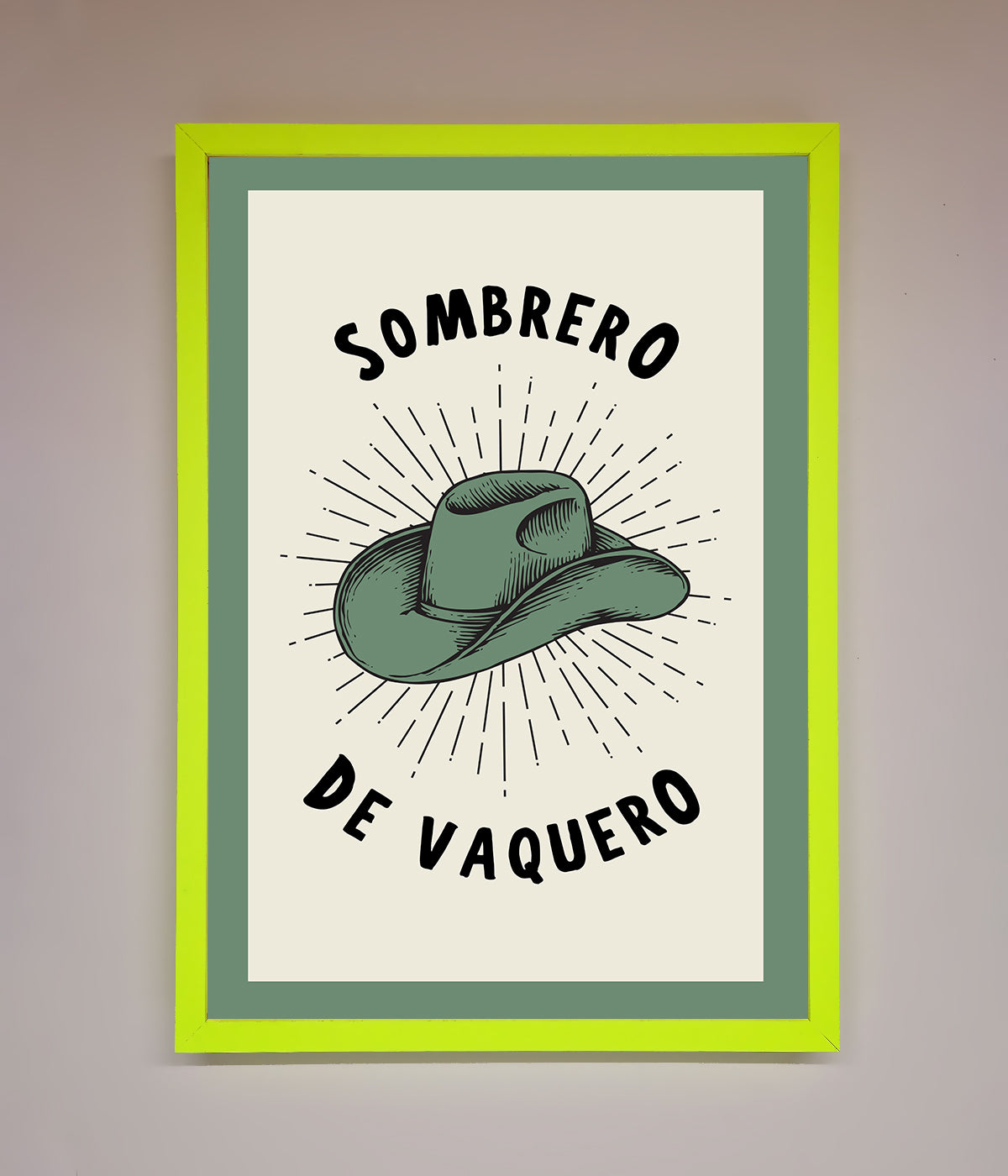 Sombrero De Vaquero Framed Wall Art print